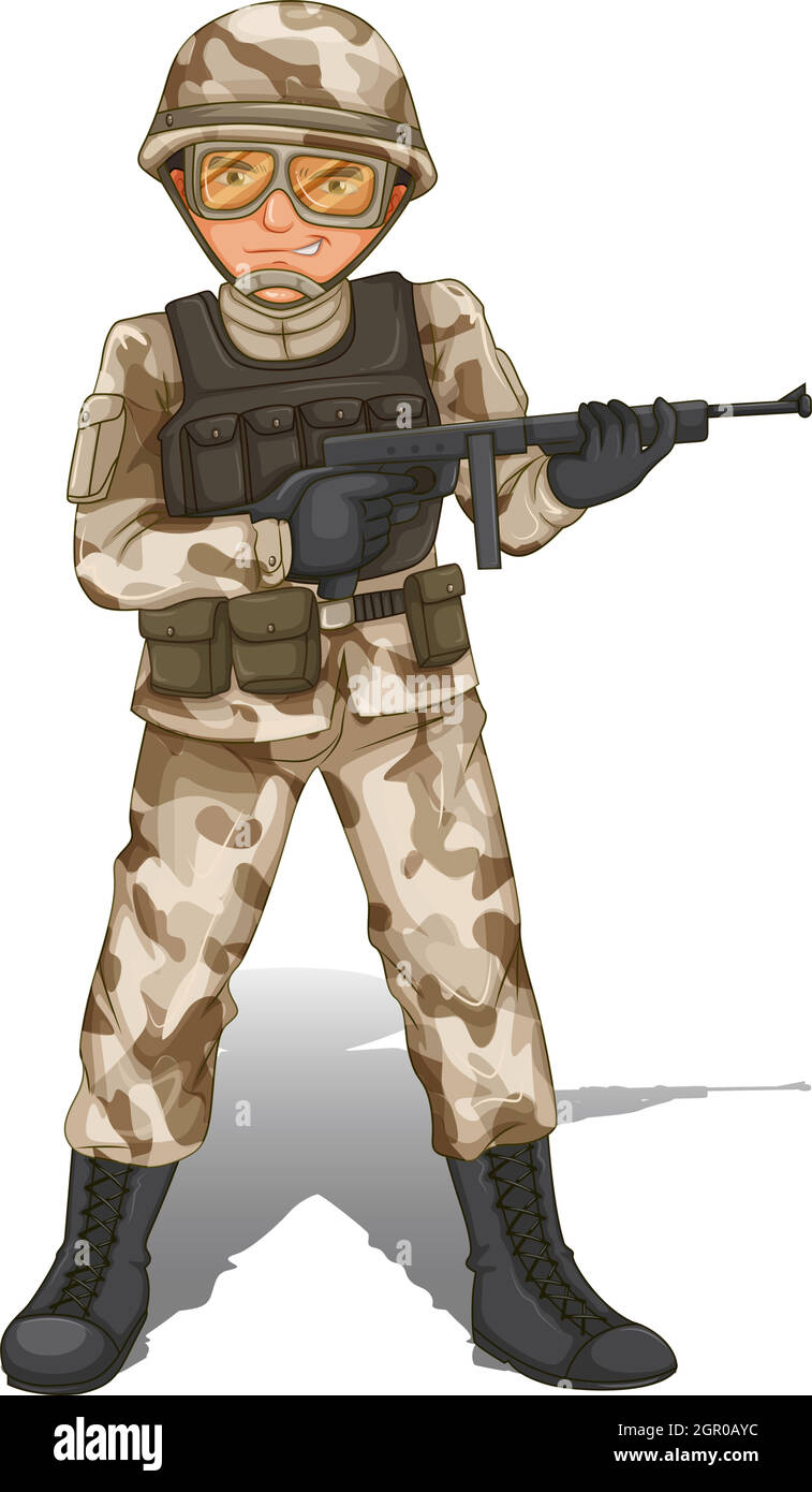 Un soldat courageux Illustration de Vecteur