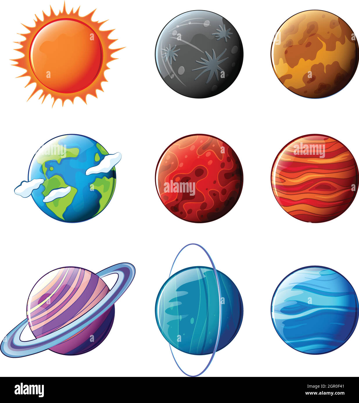 Planètes du système solaire Illustration de Vecteur