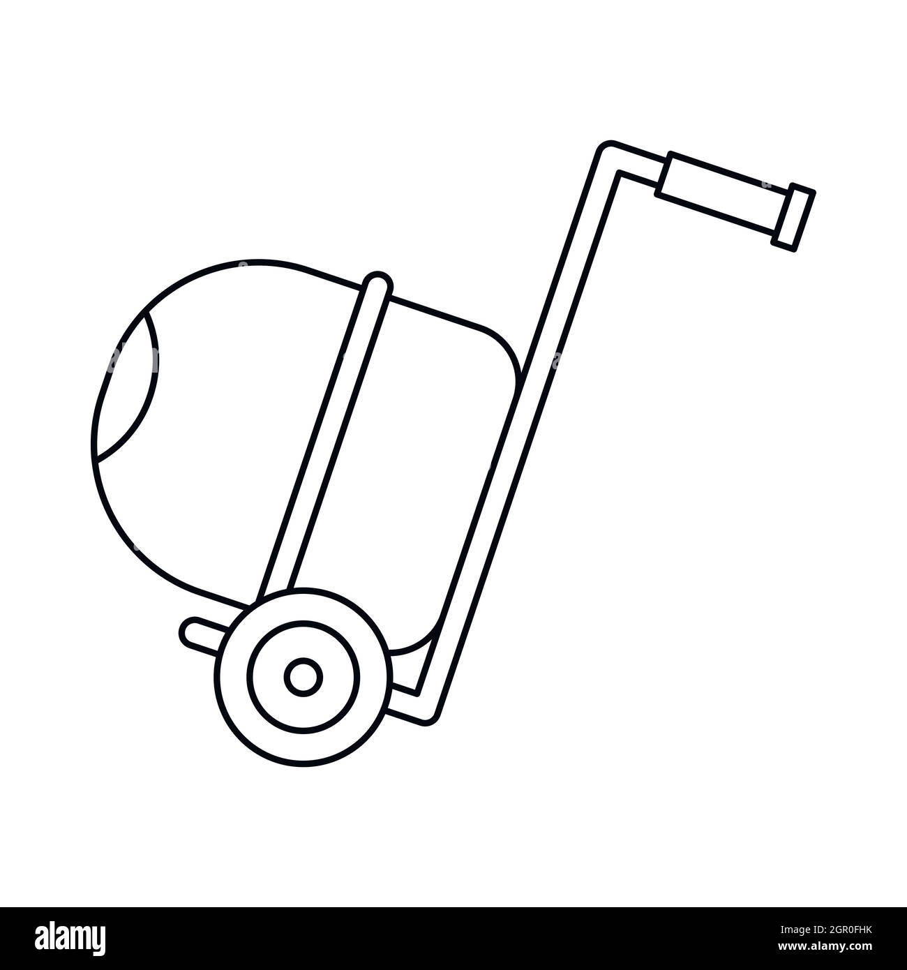 Bétonnière, icône de style contour Illustration de Vecteur