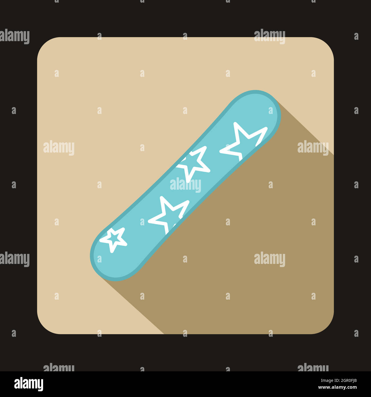 Dans l'icône de snowboard bleu style plat Illustration de Vecteur