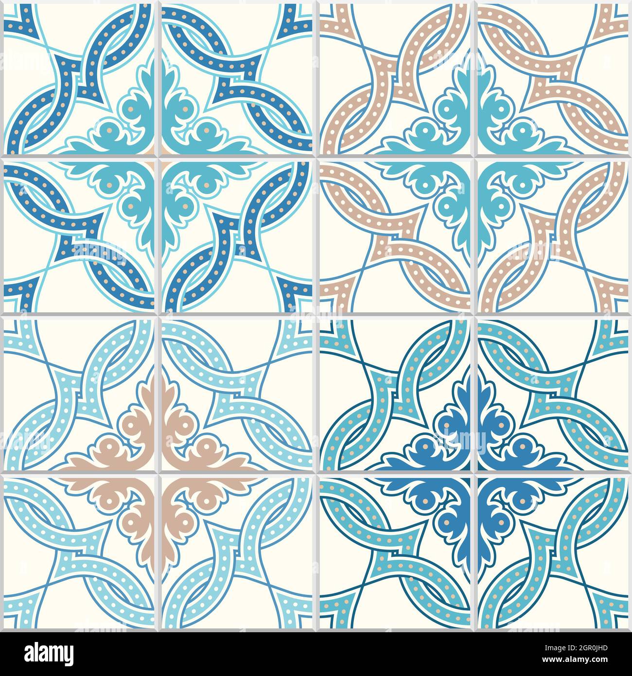 Tuiles portugaises, motif de vecteur quatrefoil. Motif moderne mêlé, basé sur des motifs arabes orientaux traditionnels - arabesques. Backgr vectoriel transparent Illustration de Vecteur