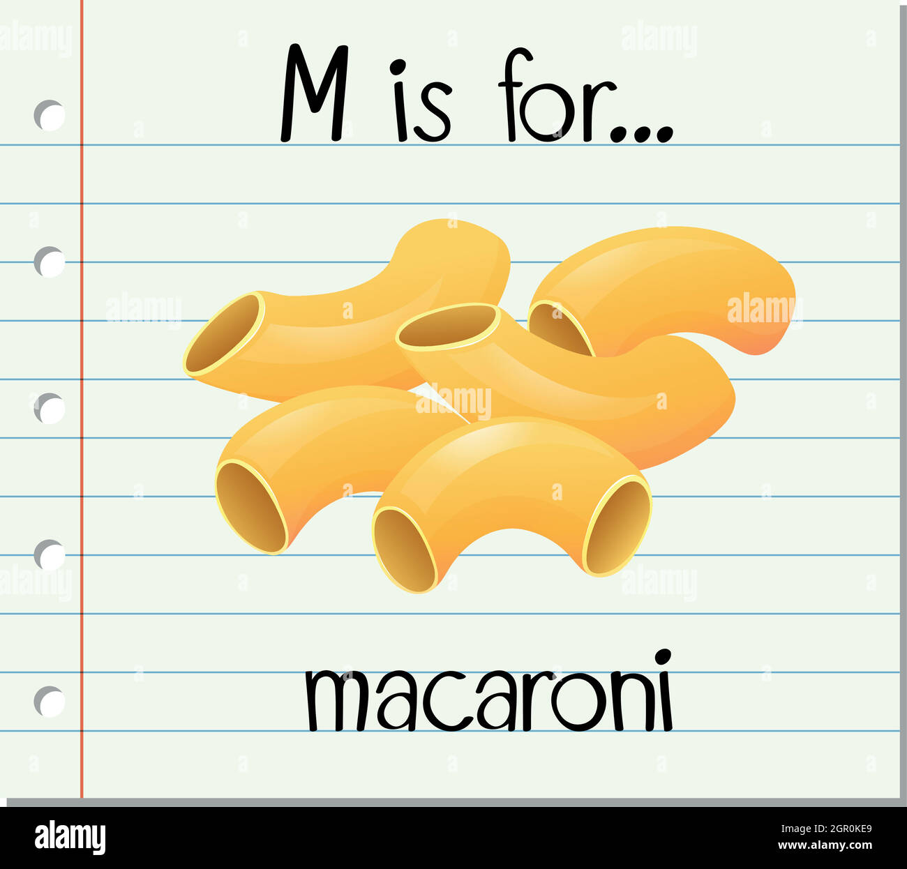 La lettre M est pour macaroni Illustration de Vecteur