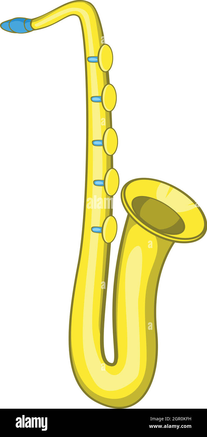 L'icône de style cartoon, Saxophone Illustration de Vecteur