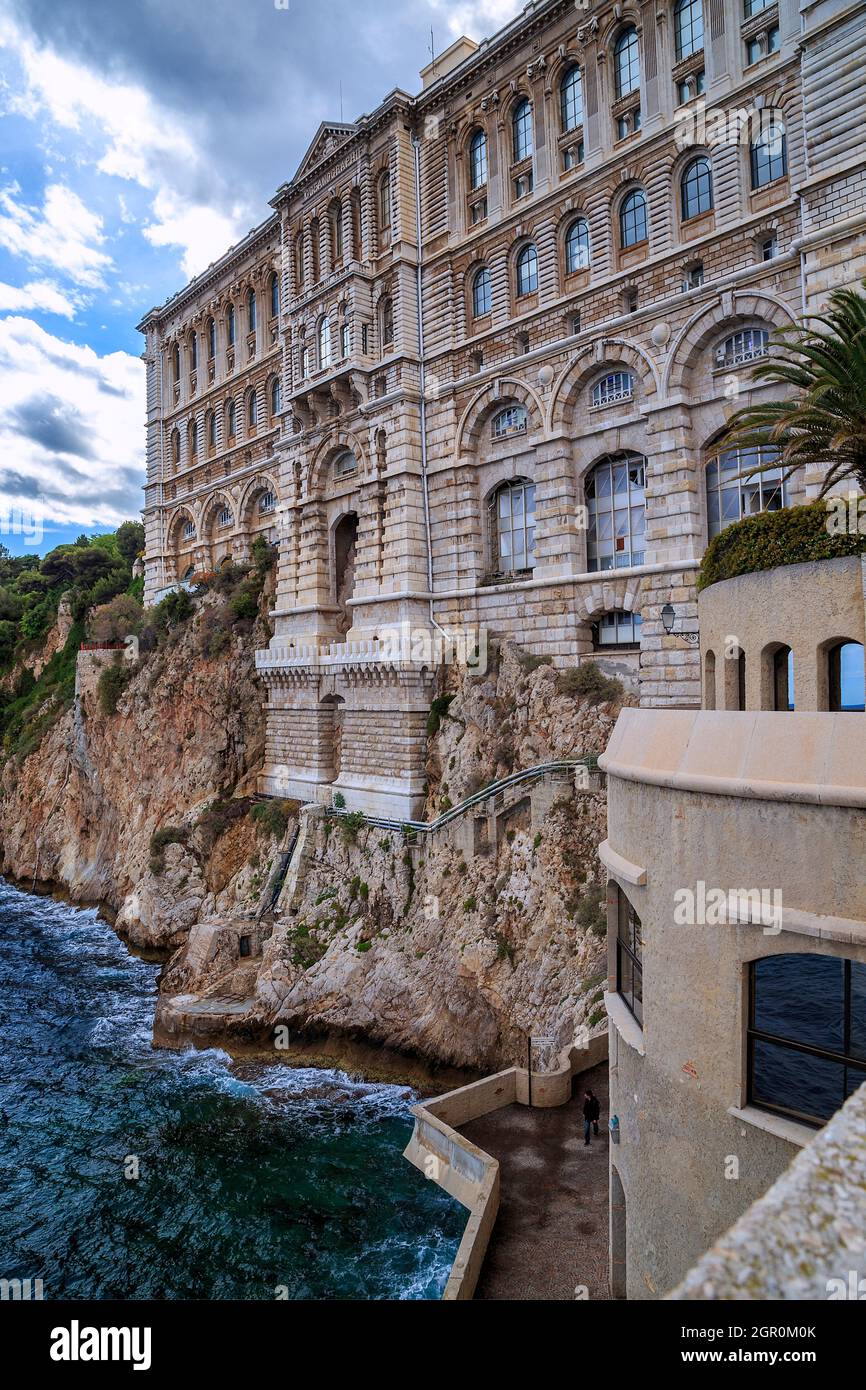 C'est un magnifique bâtiment sur le rocher Musée océanographique 21 mai 2015 à Monaco, Monaco. Banque D'Images