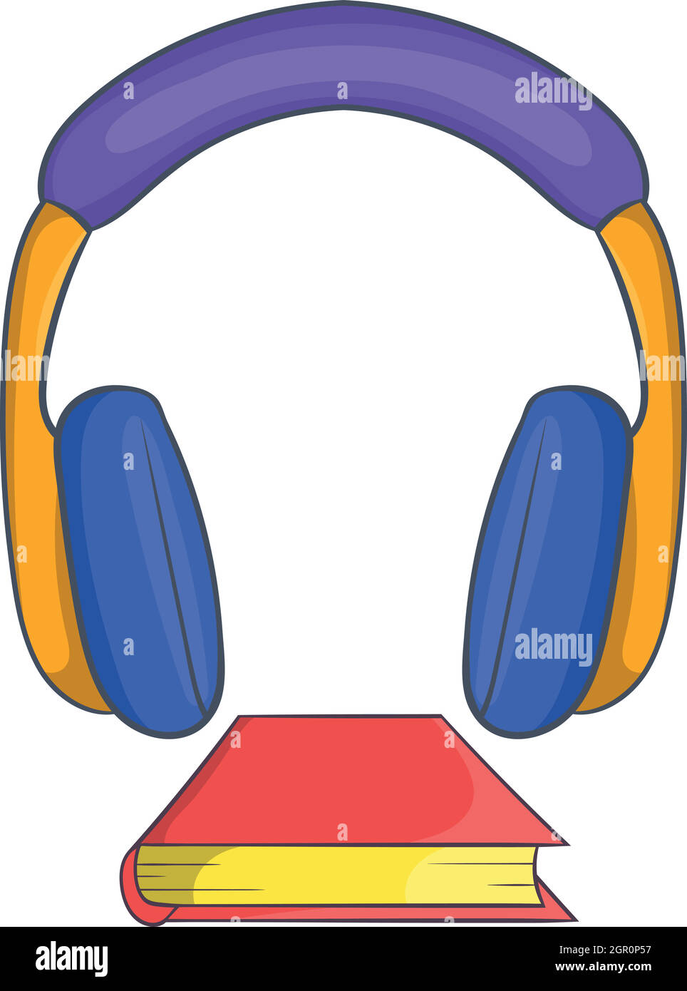Livre audio, l'icône de style cartoon Illustration de Vecteur