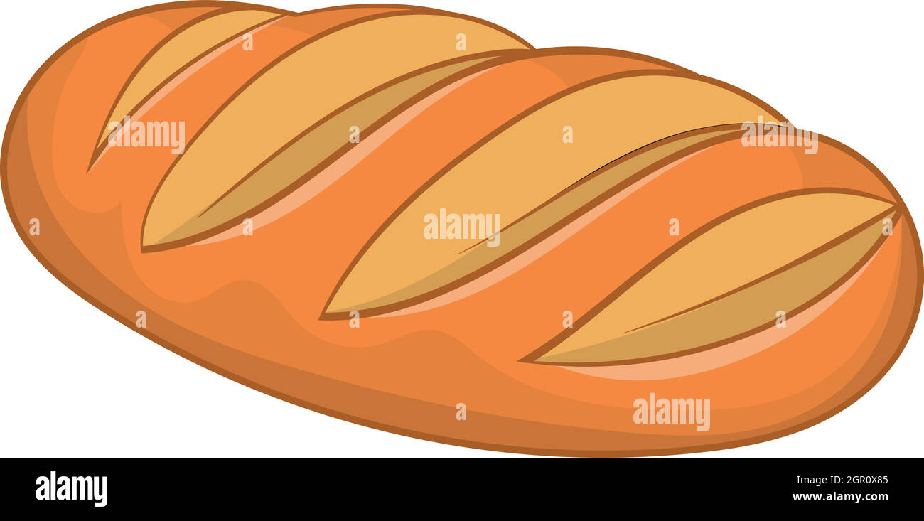 Pain frais, l'icône de style cartoon Illustration de Vecteur