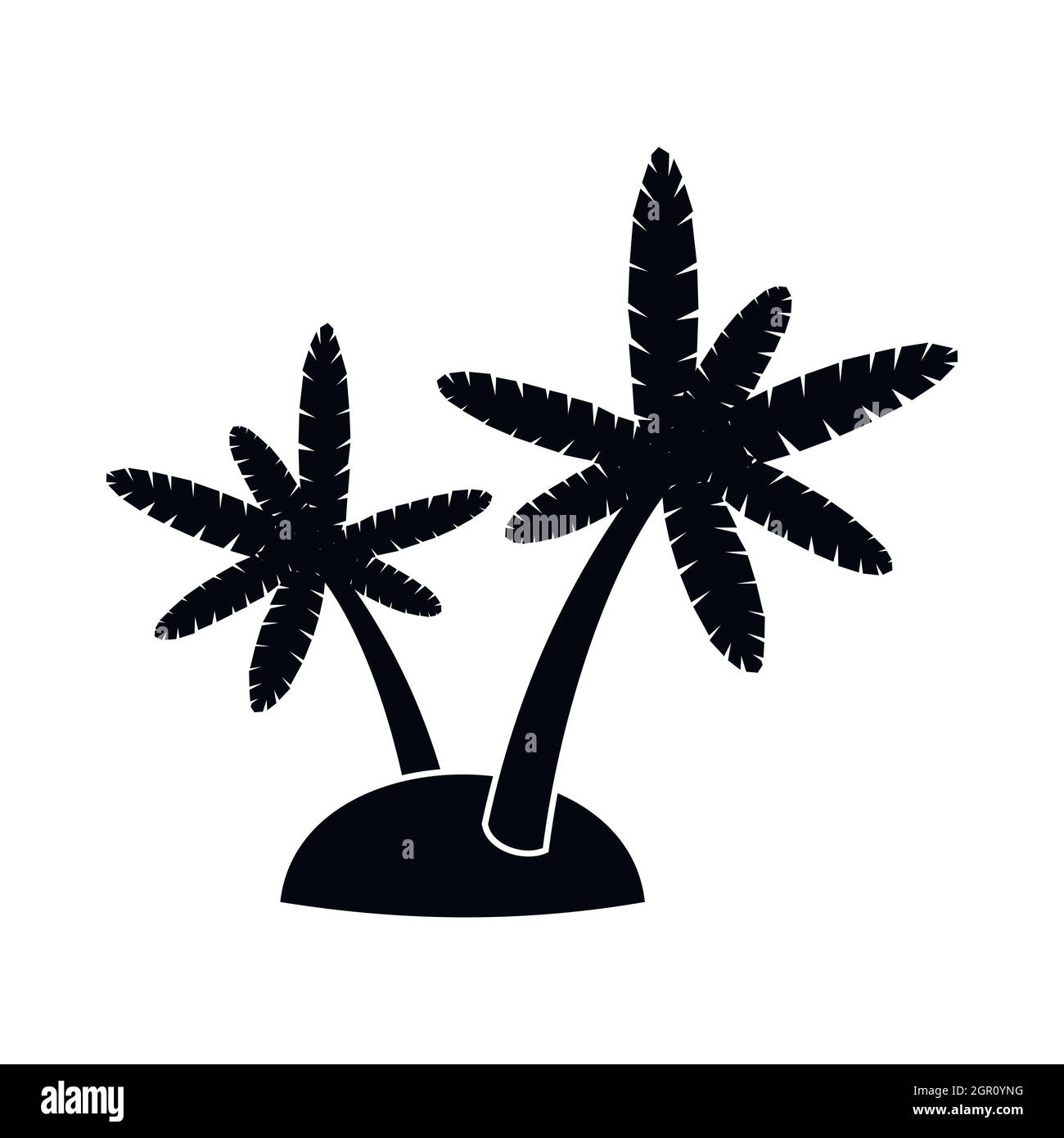 Palmiers sur l'icône de l'île, le style simple Illustration de Vecteur Palmiers sur l'icône de l'île, le style simple Illustration de Vecteur