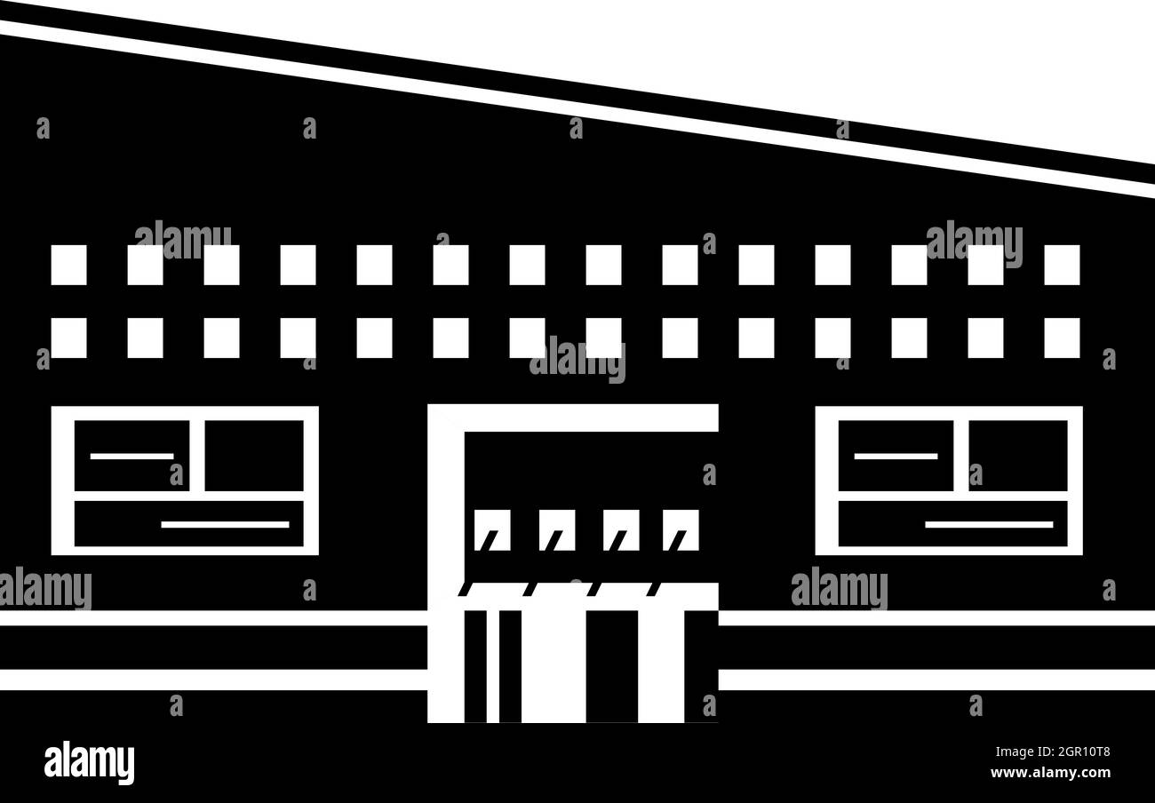 Bâtiment moderne de style simple, icône Illustration de Vecteur