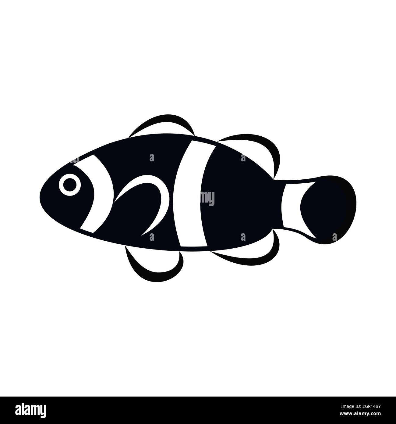 L'icône poisson clown mignon, style simple. Illustration de Vecteur