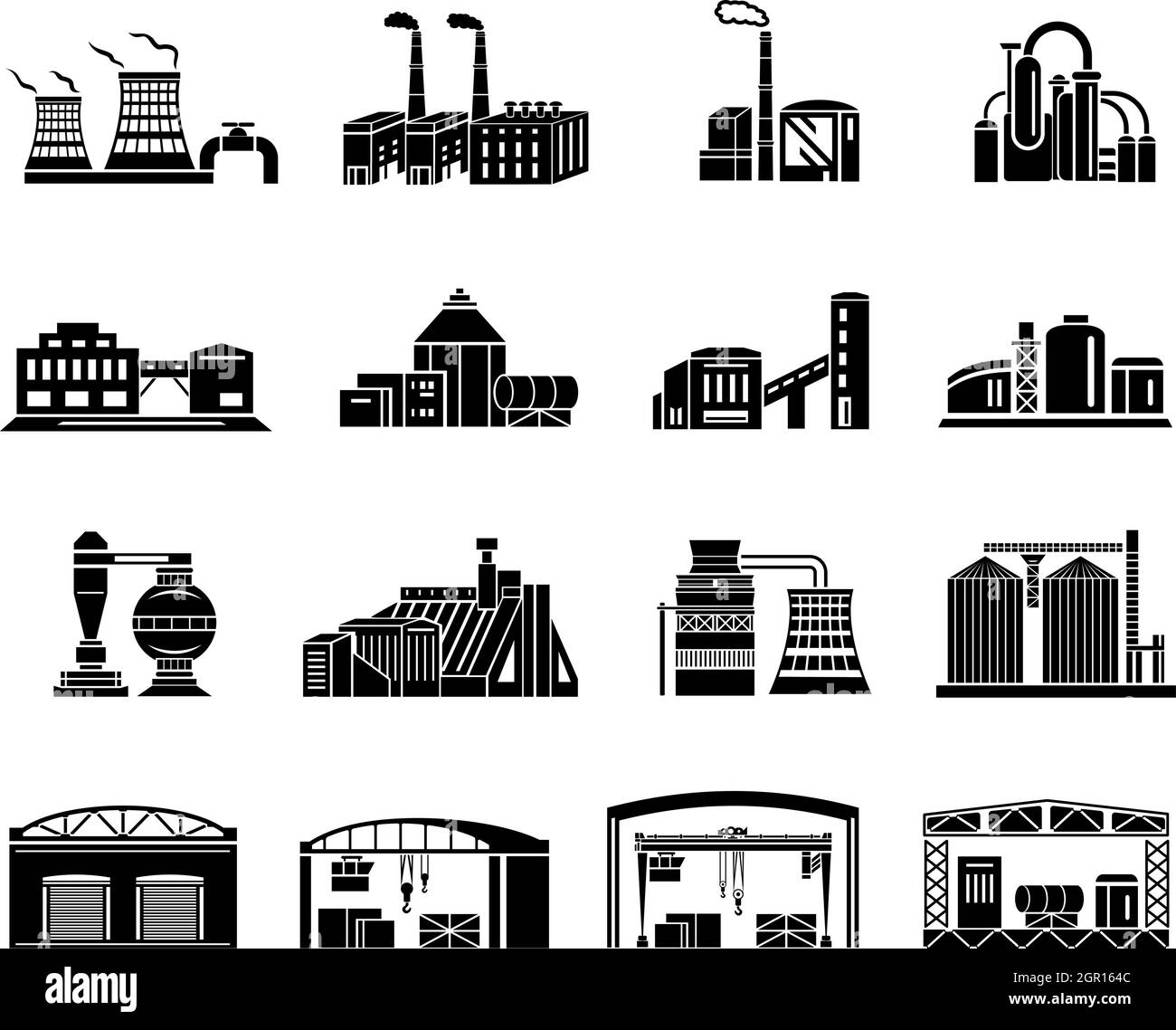 Les bâtiments de production et d'usine Illustration de Vecteur