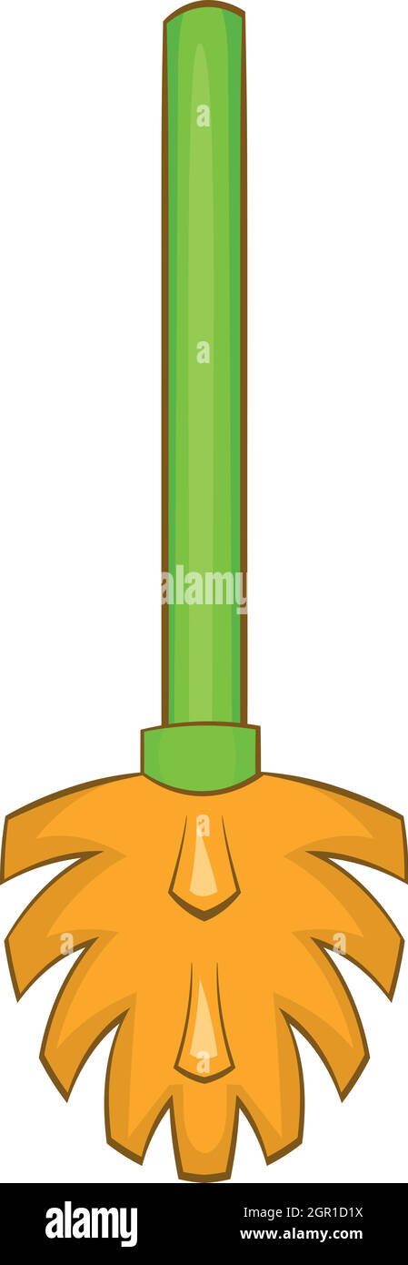 Brosse wc verte, l'icône de style cartoon Illustration de Vecteur