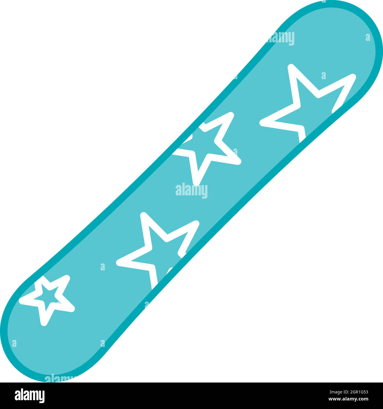 Snowboard bleu, icône de style plat Illustration de Vecteur