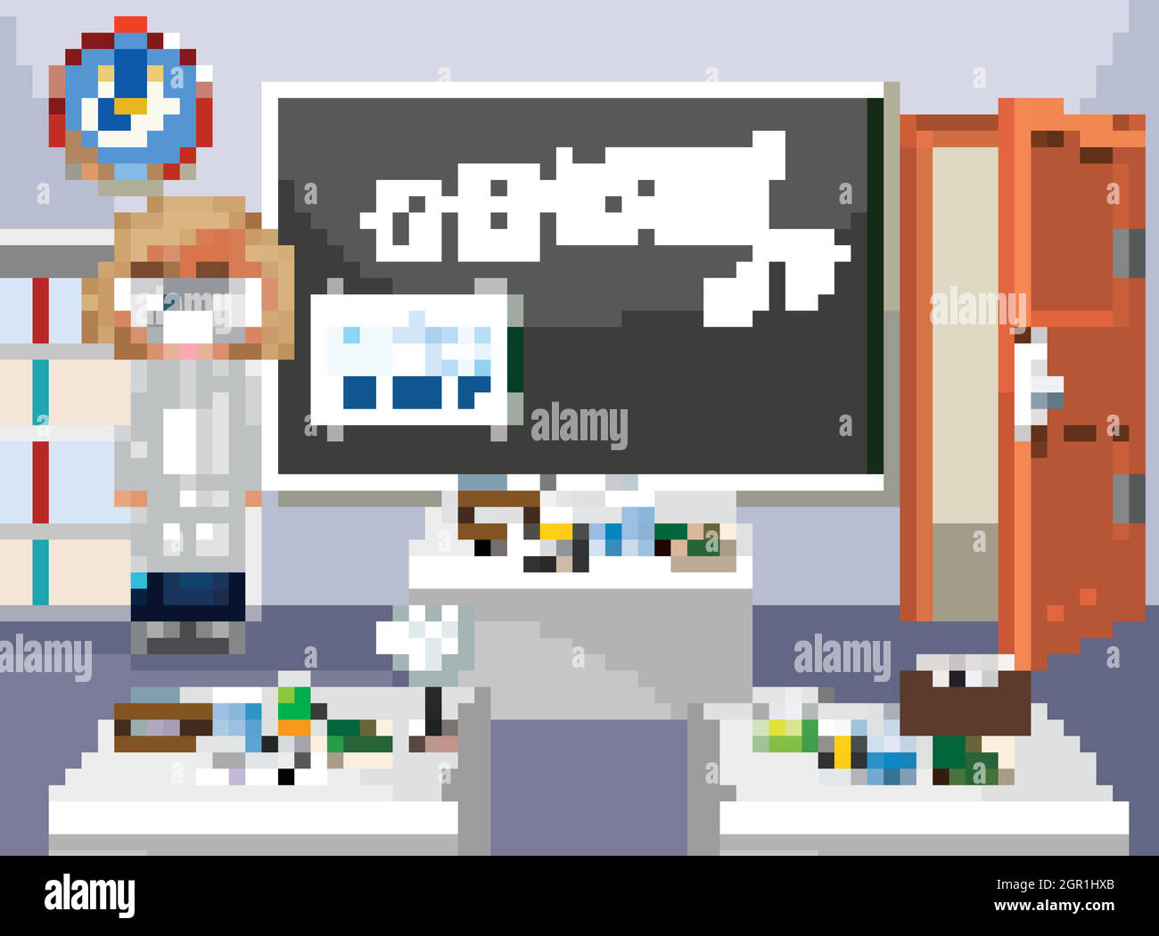 Scientifique travaillant en classe Illustration de Vecteur