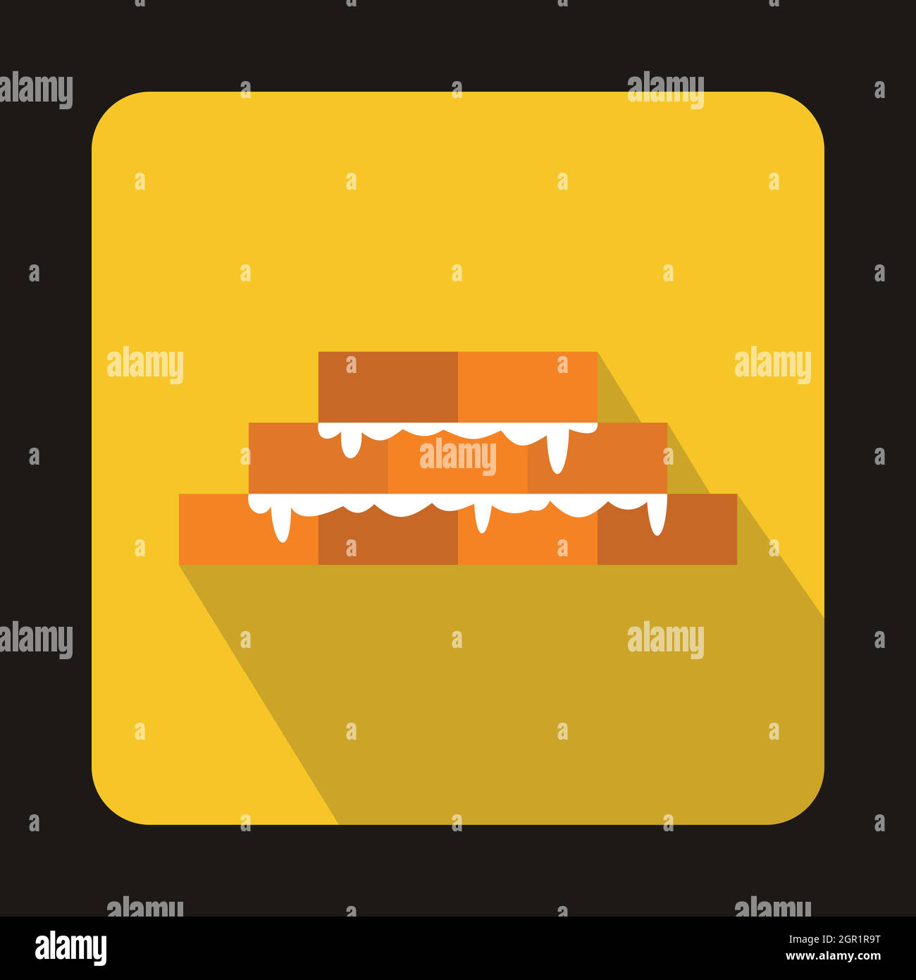 Mur de brique dans l'icône de style plat Illustration de Vecteur Mur de brique dans l'icône de style plat Illustration de Vecteur