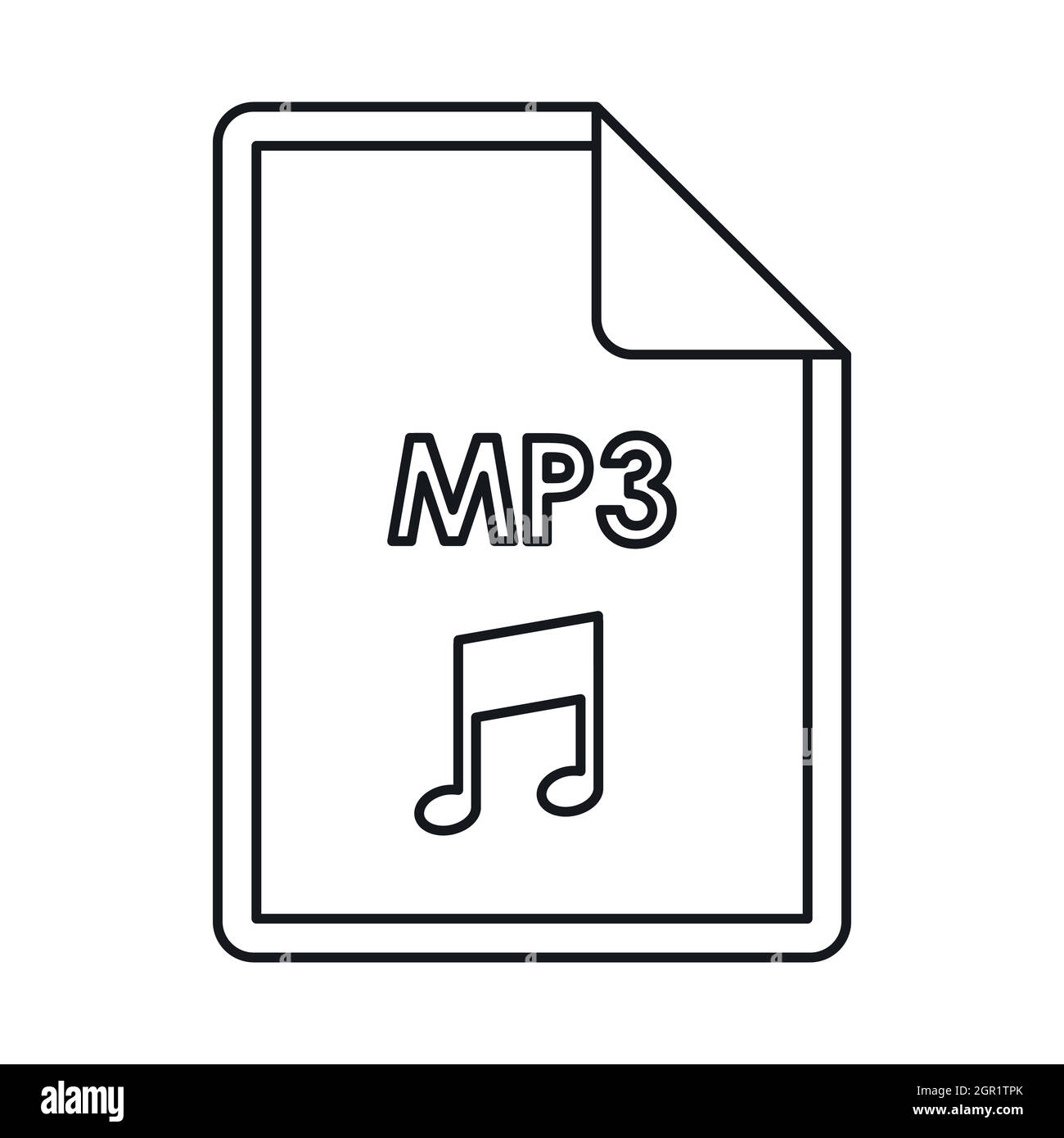 Extension de fichier audio MP3, l'icône de style contour Image Vectorielle  Stock - Alamy