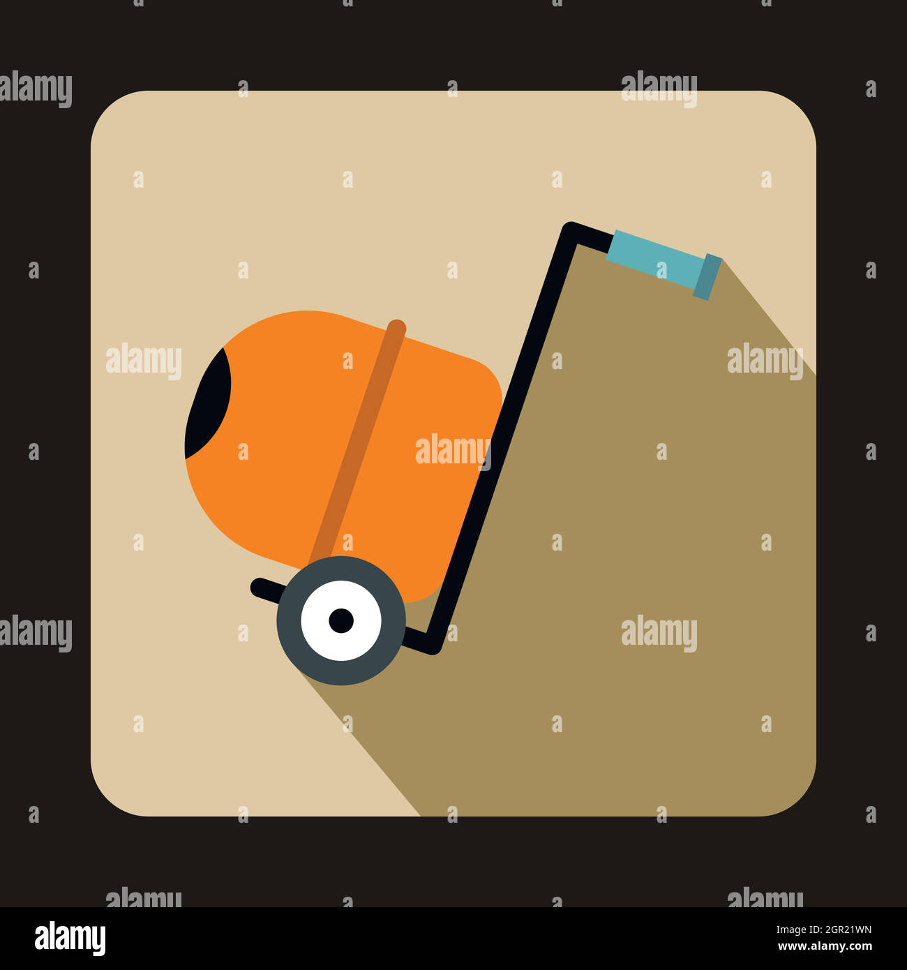 Bétonnière icône dans le style plate Illustration de Vecteur