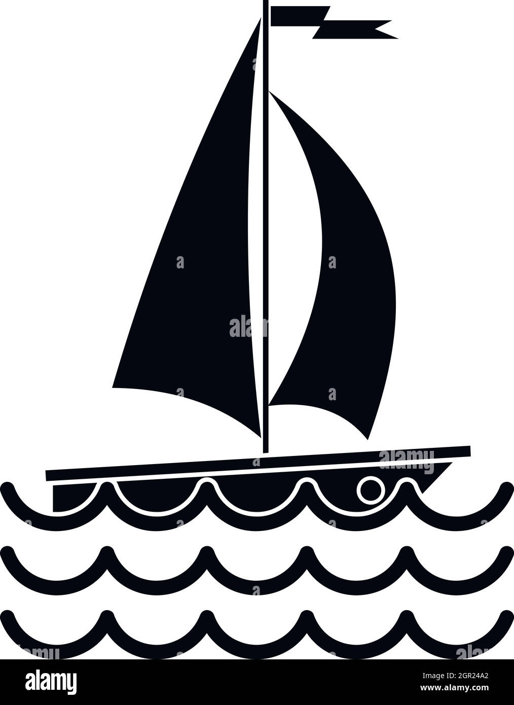 L'icône de yacht, le style simple Illustration de Vecteur
