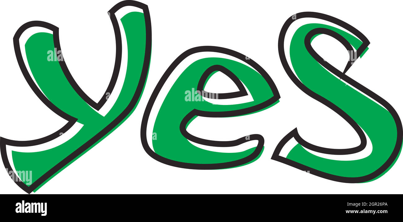 Oui, l'icône Word style plat Illustration de Vecteur