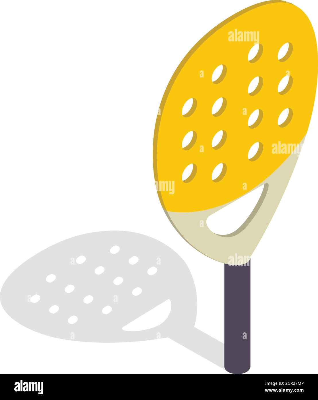 Paddle raquette match 3D isométrique, style Illustration de Vecteur