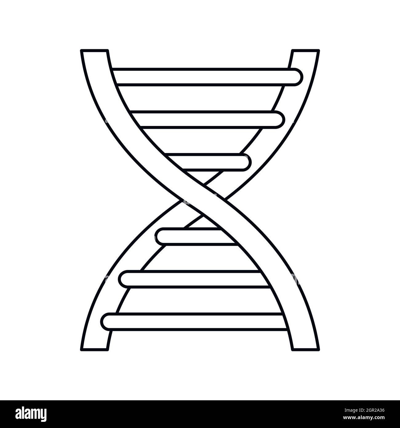 L'icône de l'ADN dans le style contour Illustration de Vecteur