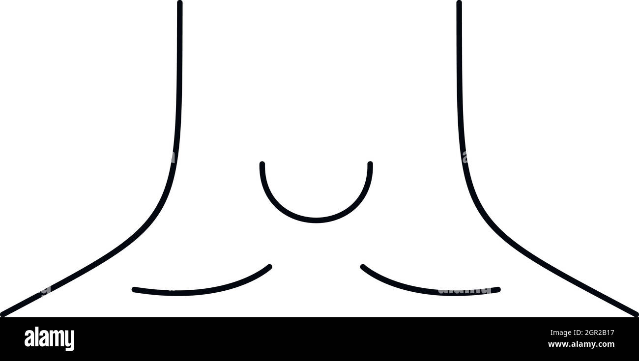 L'icône du cou, le style simple Illustration de Vecteur