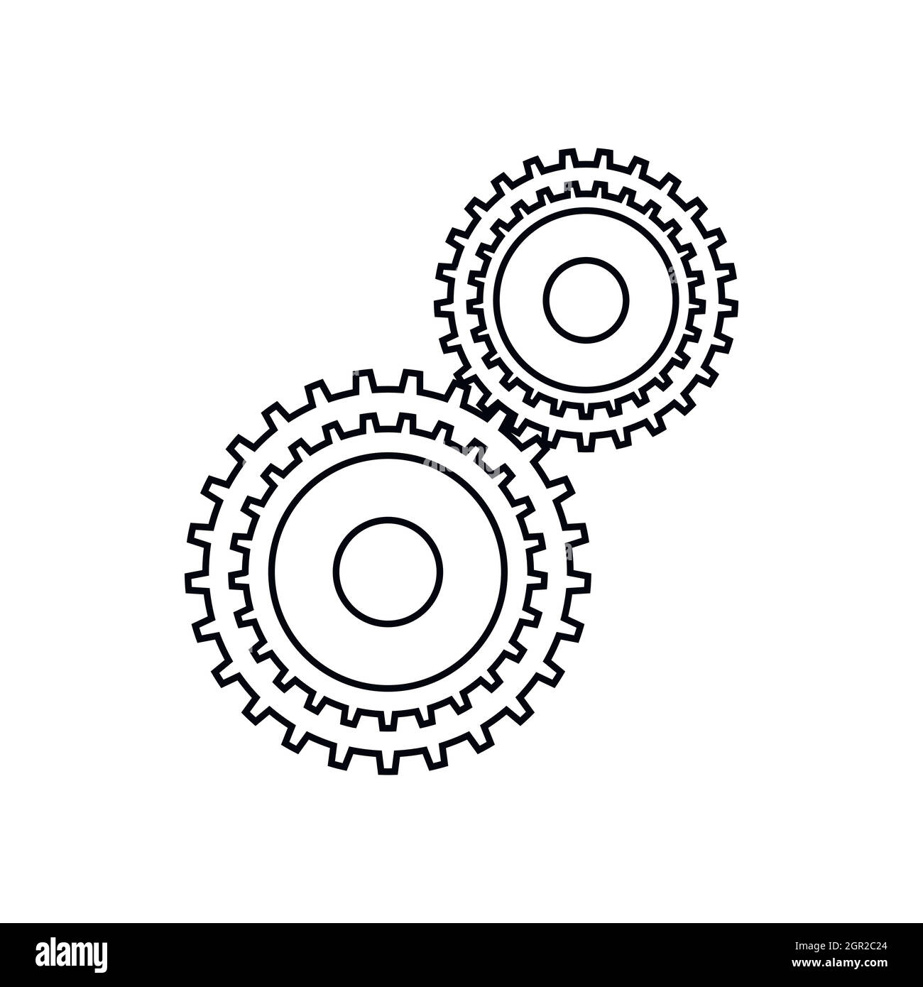 Mécanisme d'engrenage, l'icône de style contour Illustration de Vecteur