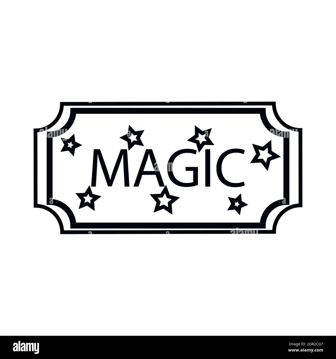 Inscrivez-Magic, l'icône de style contour Illustration de Vecteur