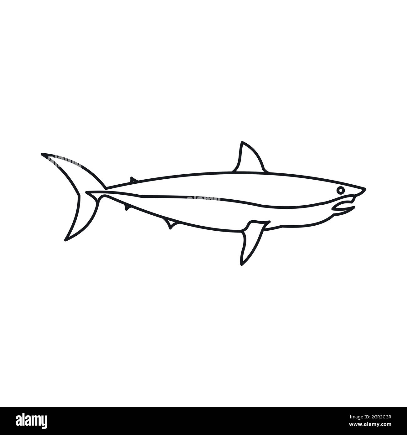 Style du contour, l'icône de requins Illustration de Vecteur