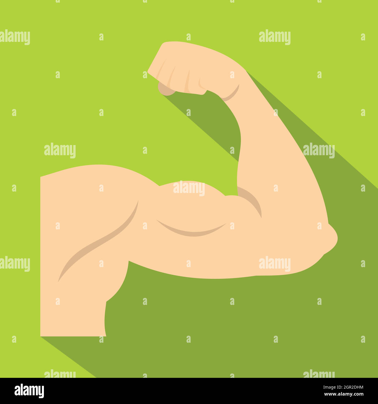 Muscle biceps montrant du bras, l'icône de style plat Illustration de Vecteur