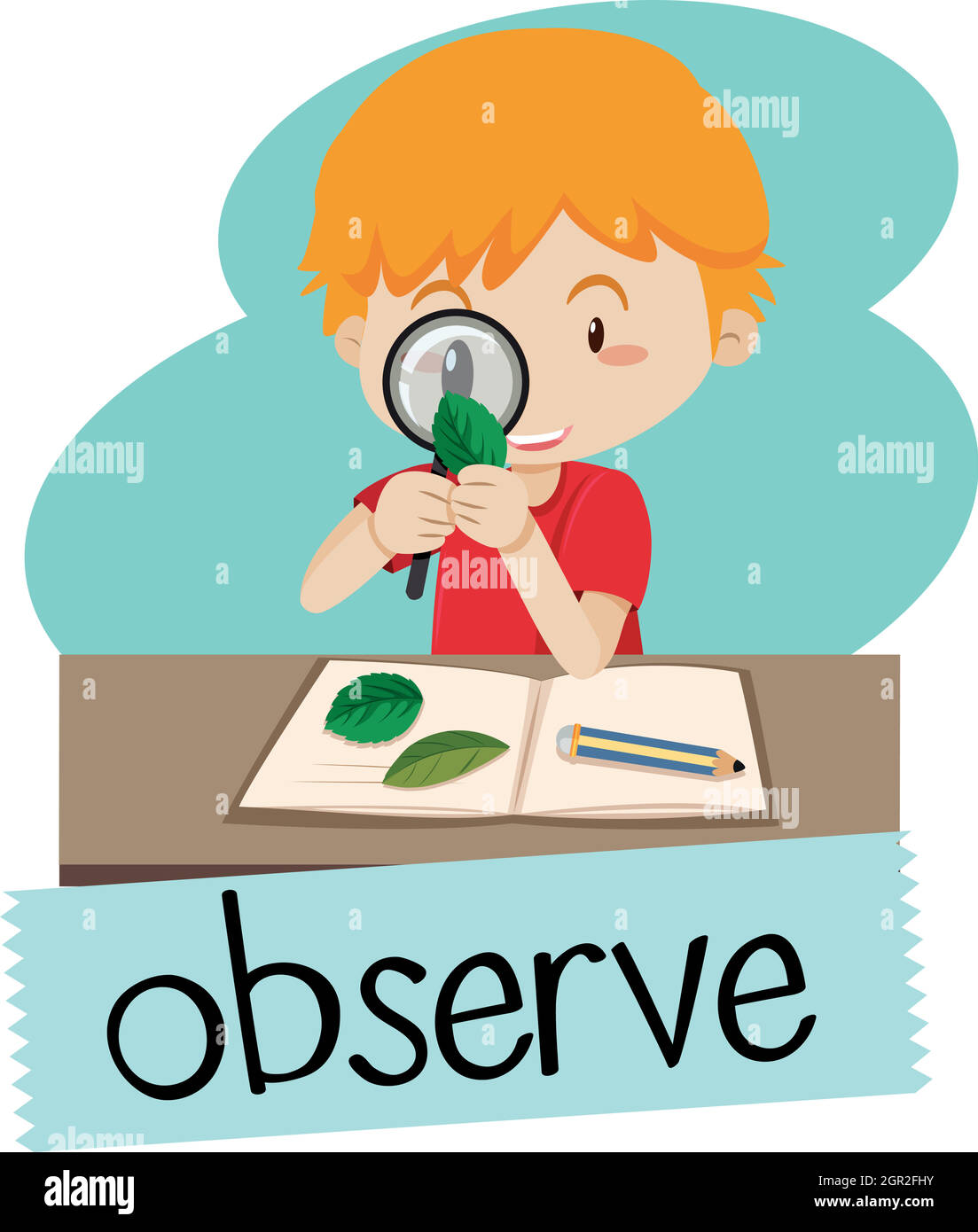 Un étudiant en cours de sciences Illustration de Vecteur