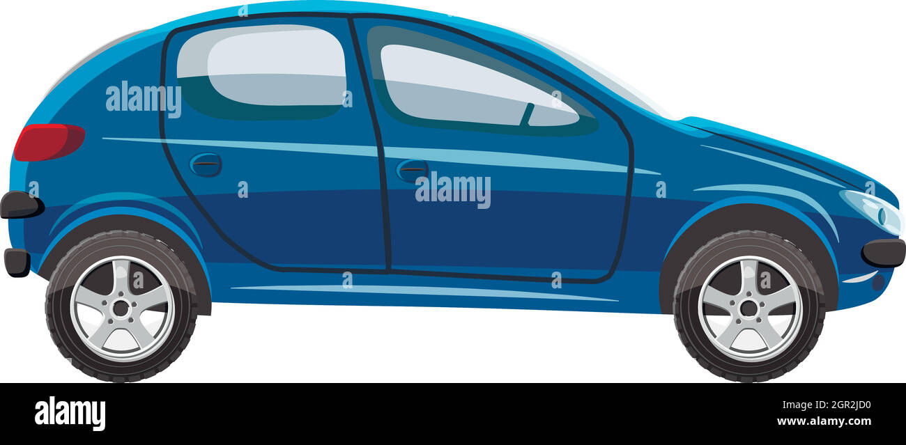 Icône de voiture berline bleu, style cartoon Illustration de Vecteur