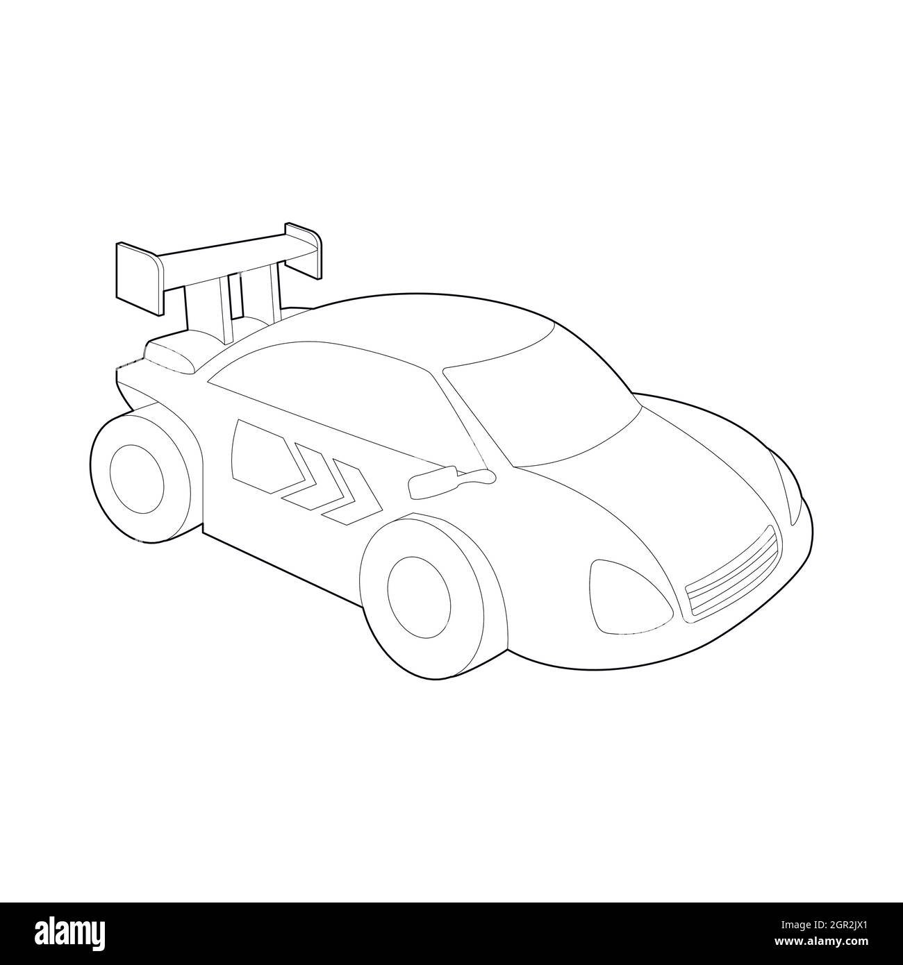 L'icône de voiture de course pour le rallye, style contour Illustration de Vecteur
