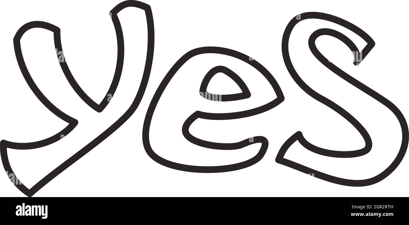 Oui, l'icône Word style contour Illustration de Vecteur