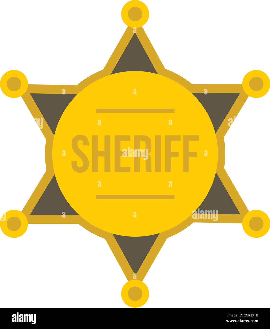 Étoile d'or du shérif, l'icône de style plat Illustration de Vecteur