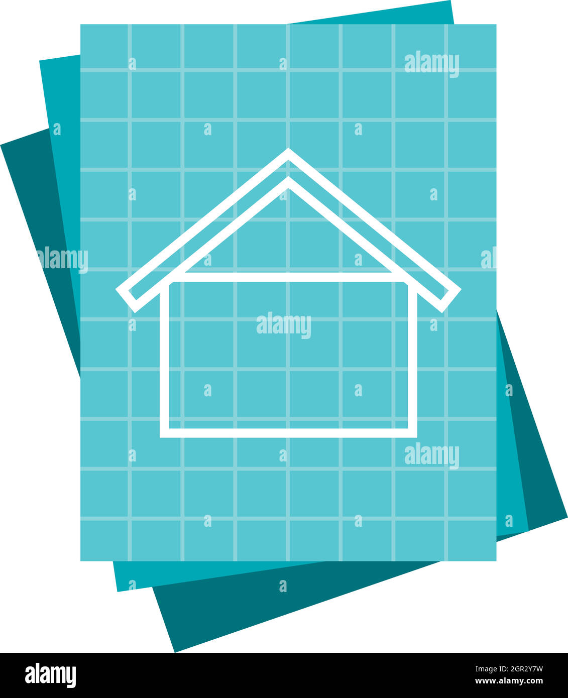 Projet maison, icône de style plat Illustration de Vecteur