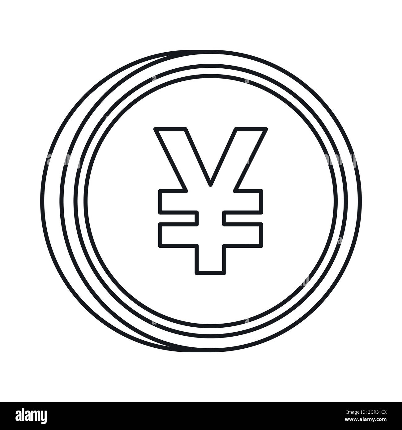 Symbole monétaire yen japonais, l'icône de style contour Illustration de Vecteur