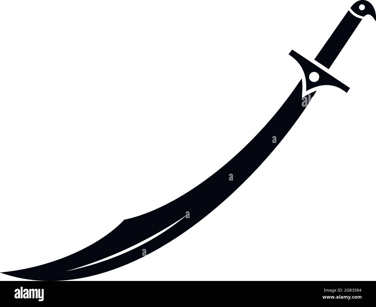 L'icône épée cimeterre, le style simple Illustration de Vecteur