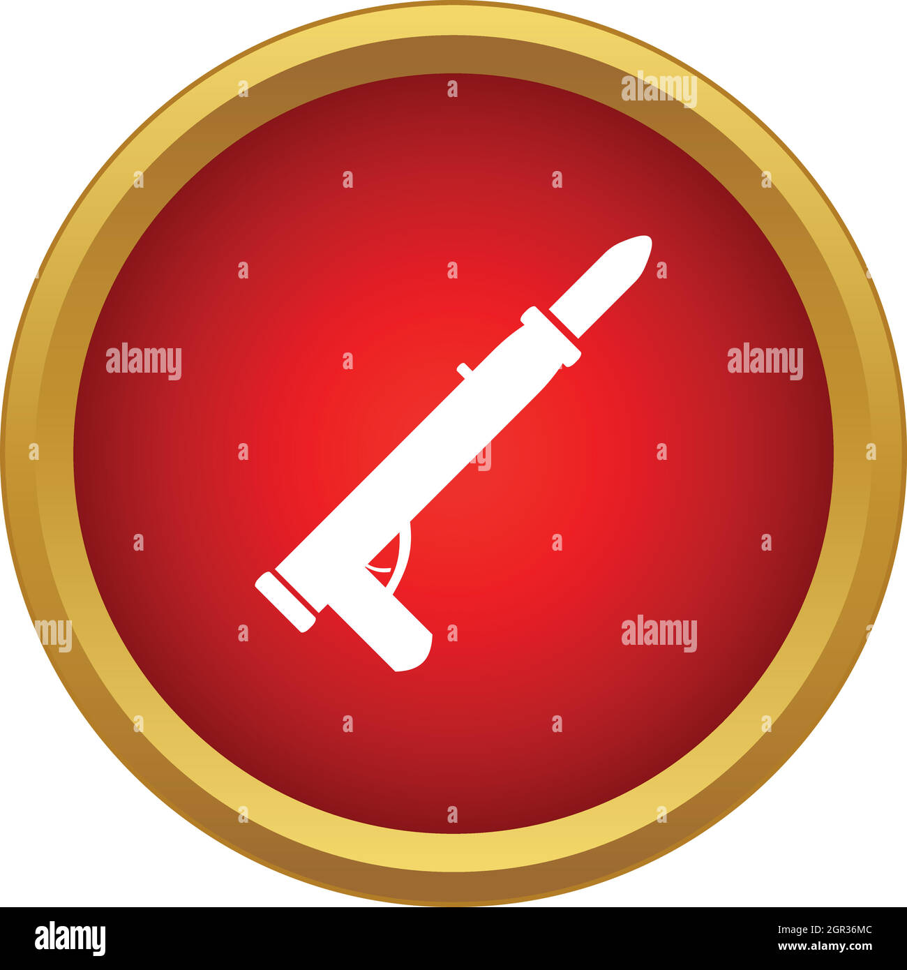 Carabine militaire anti roquettes de l'armée de l'icône à la grenade Illustration de Vecteur