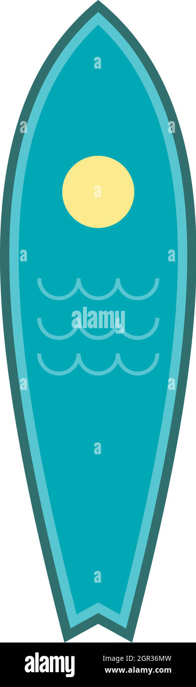 L'icône de surf bleu, style plat Illustration de Vecteur