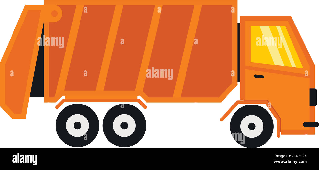 Chariot pour l'icône poubelle, style plat Illustration de Vecteur