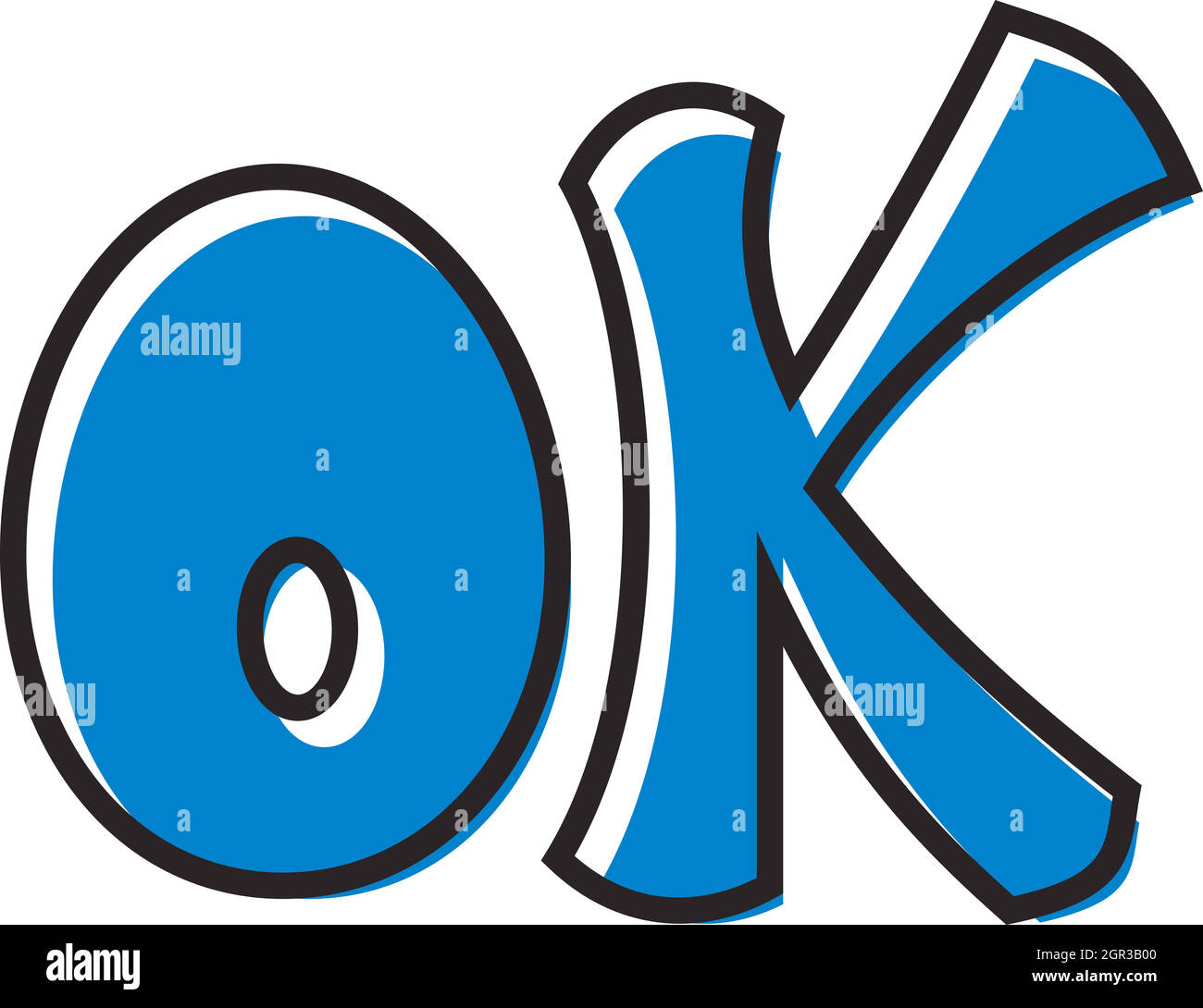 Ok, l'icône Word style plat Illustration de Vecteur