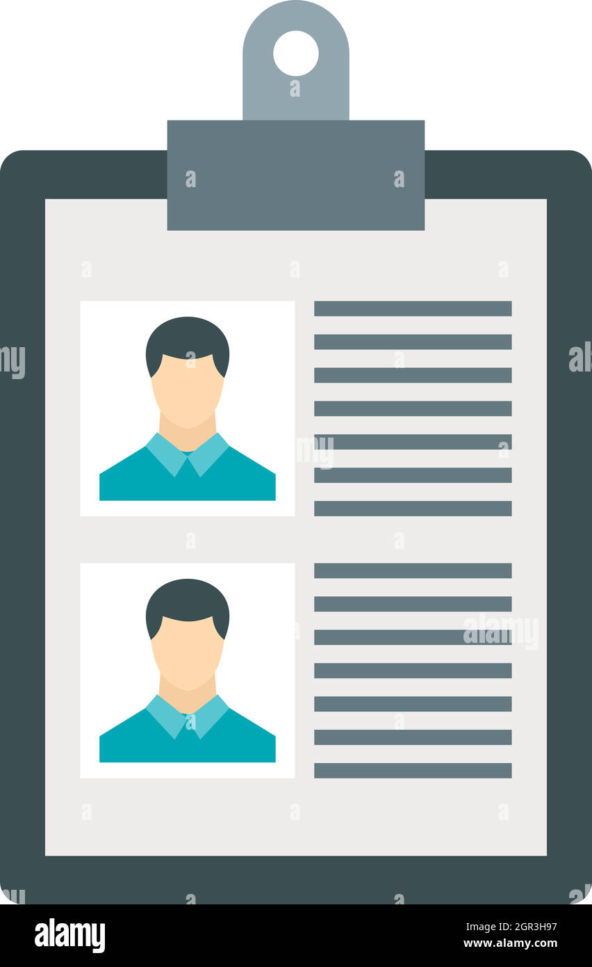 Résumé de deux candidats, l'icône de style plat Illustration de Vecteur