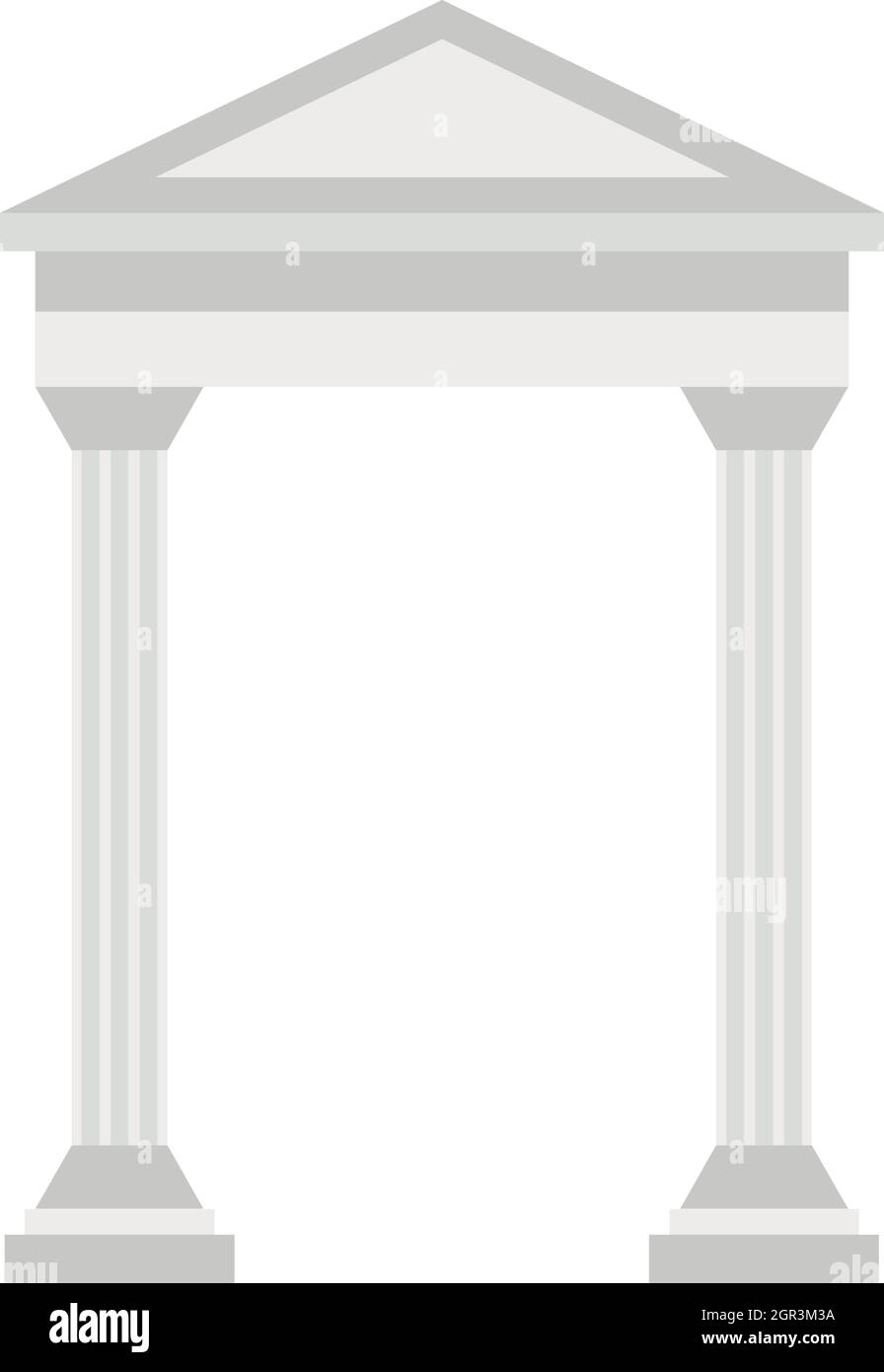 Icône grecque arch, style plat Illustration de Vecteur