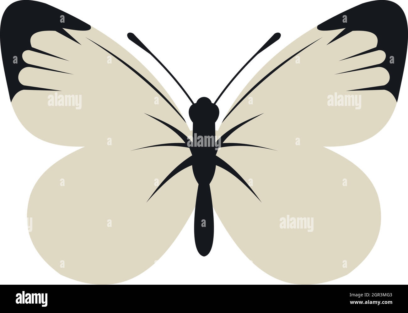 Papillon blanc, icône de style plat Illustration de Vecteur