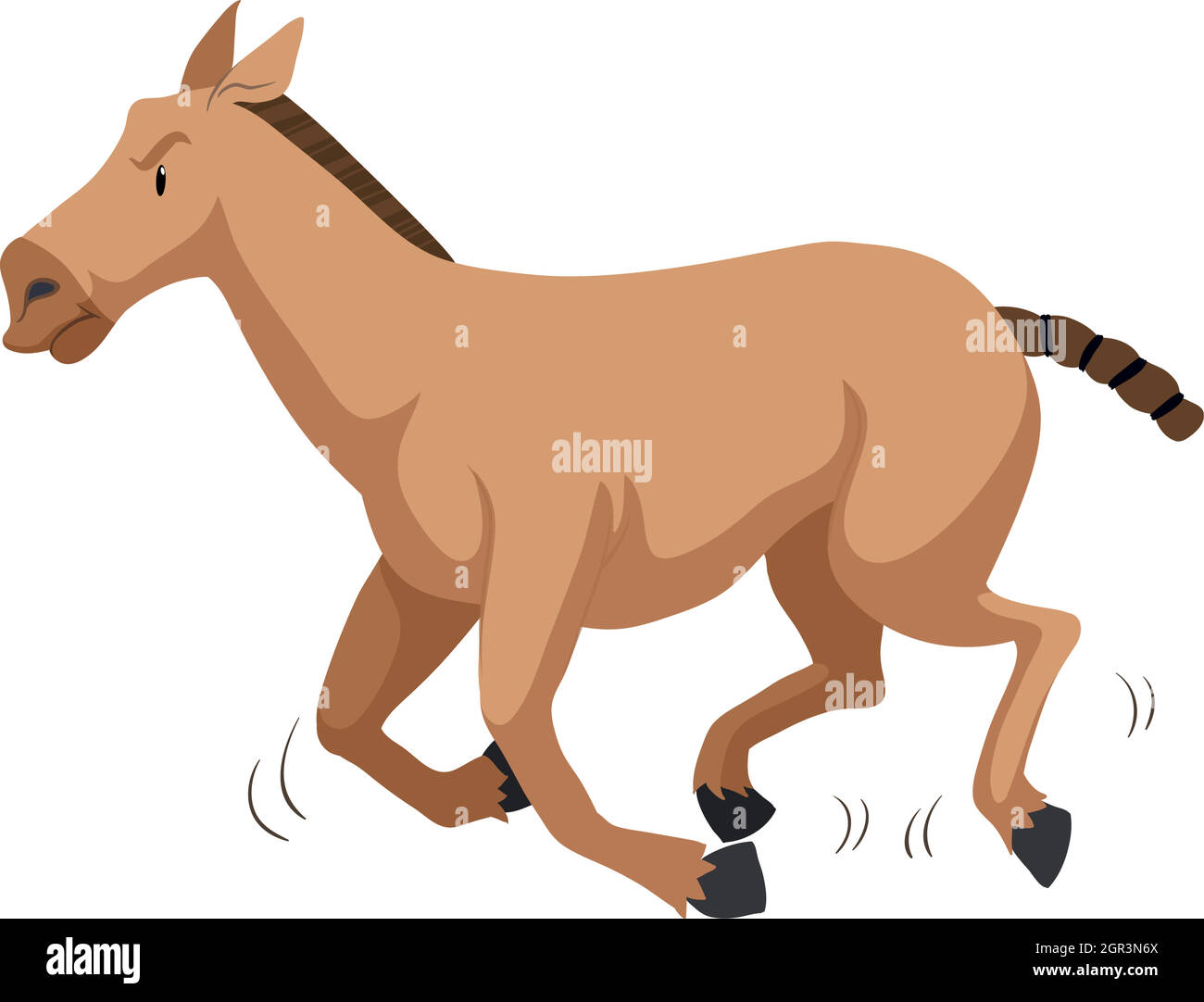 Marron cheval course rapide Illustration de Vecteur
