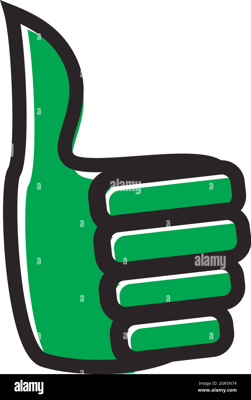 La main avec le pouce, l'icône de style plat Illustration de Vecteur