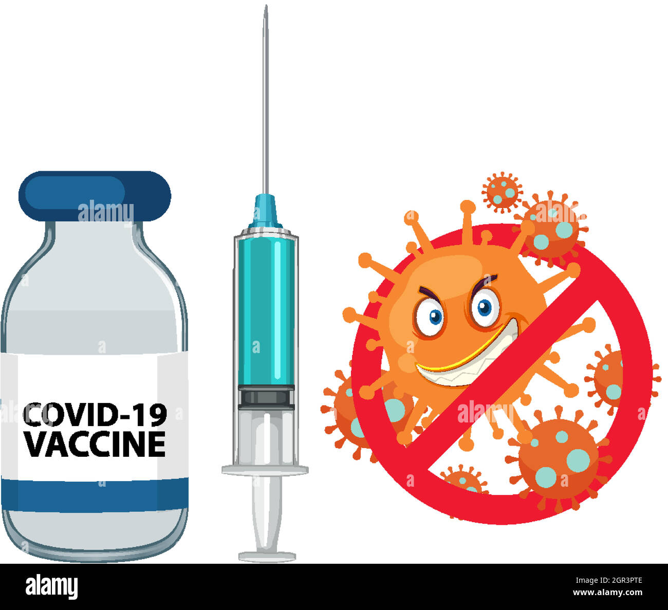 Seringue médicale avec aiguille pour affiche ou bannière de covid-19 ou de coronavirus Illustration de Vecteur