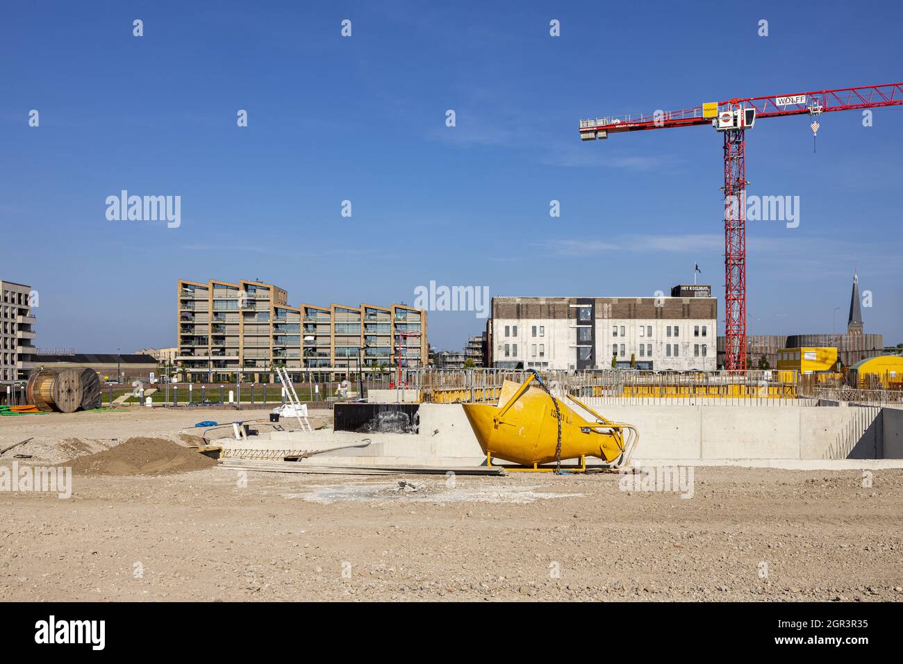 Vue industrielle de la parcelle de terrain.Logement et gestion urbaine. Banque D'Images