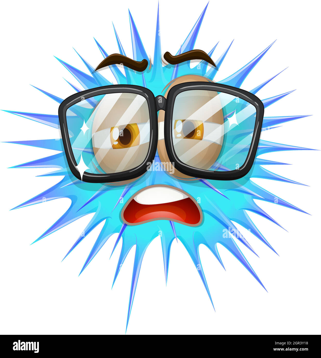 Visage endormi sur le ballon épineux Illustration de Vecteur