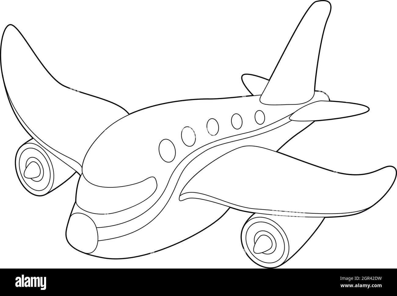 L'icône avion style du contour, Illustration de Vecteur